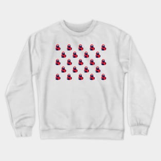 Blue cat stuck in the snow pattern Crewneck Sweatshirt